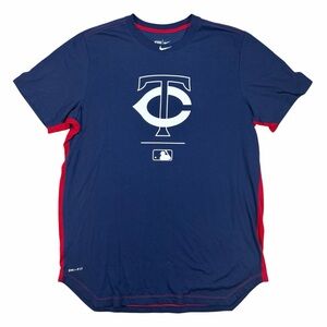 Minnesota Twins MLB Navy Blue Nike Dri Fit Jersey Shirt Mens XL